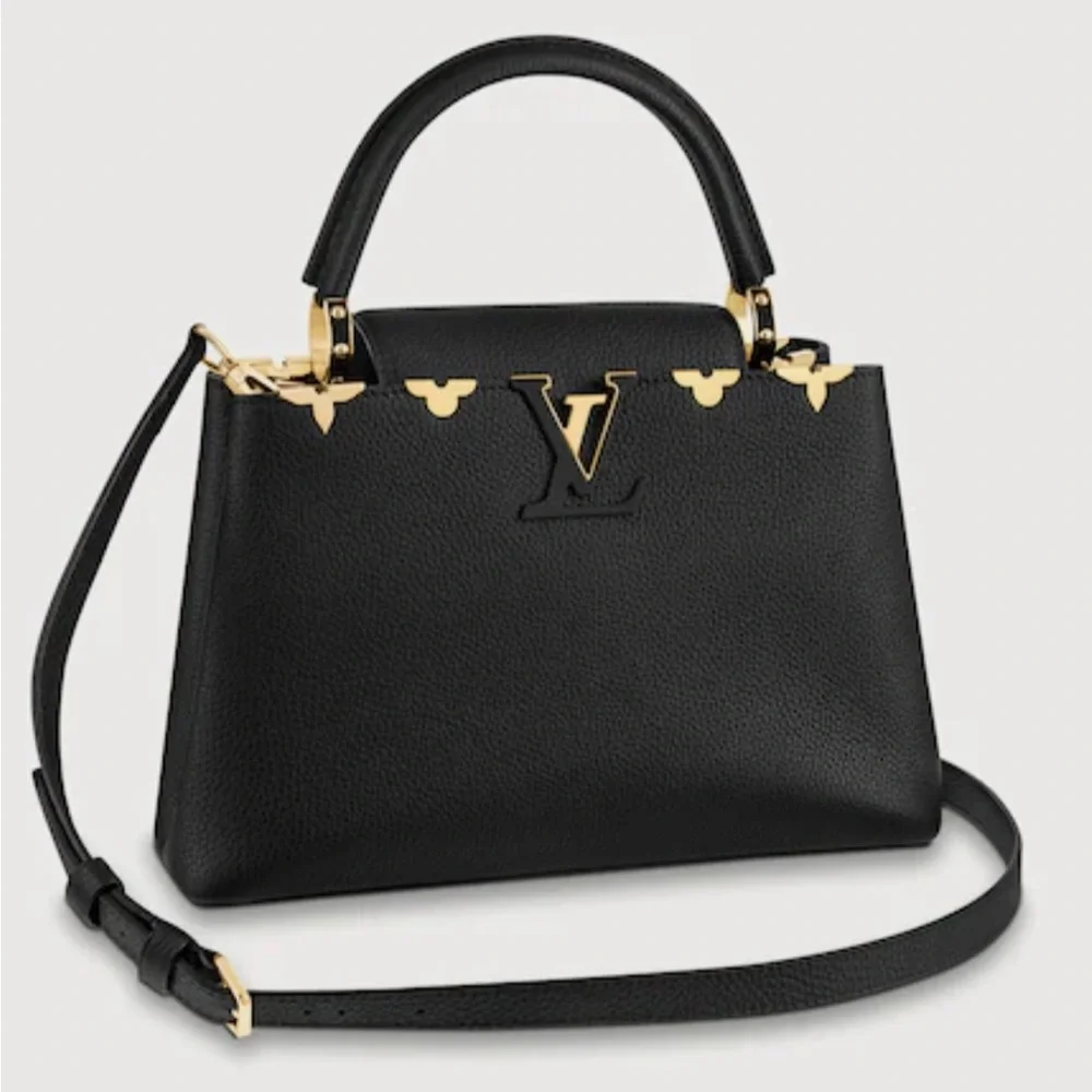 Louis Vuitton Taurillon Embellished Flower Crown Capucines MM Bag